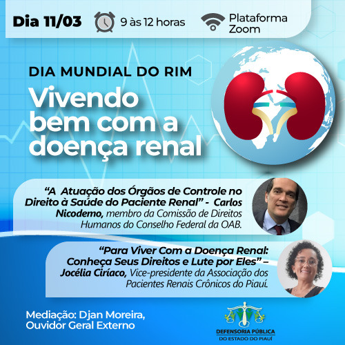 Defensoria Promove Palestra Em Alusão Ao Dia Mundial Do Rim Nesta